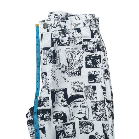 Reformation Newsprint Comic High Rise Straight Long Jeans - Size 26 - Picture 12 of 16